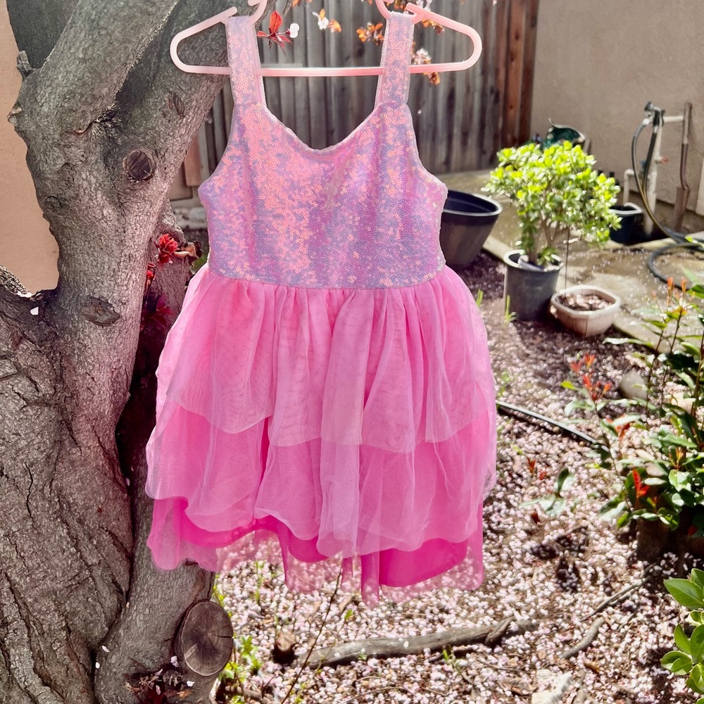 Pink Layered Tulle Dress